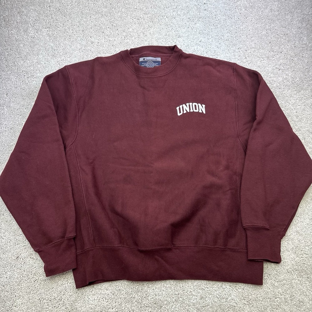 Union College Champion Double Sided Red Sweatshirt Adult Size Medium